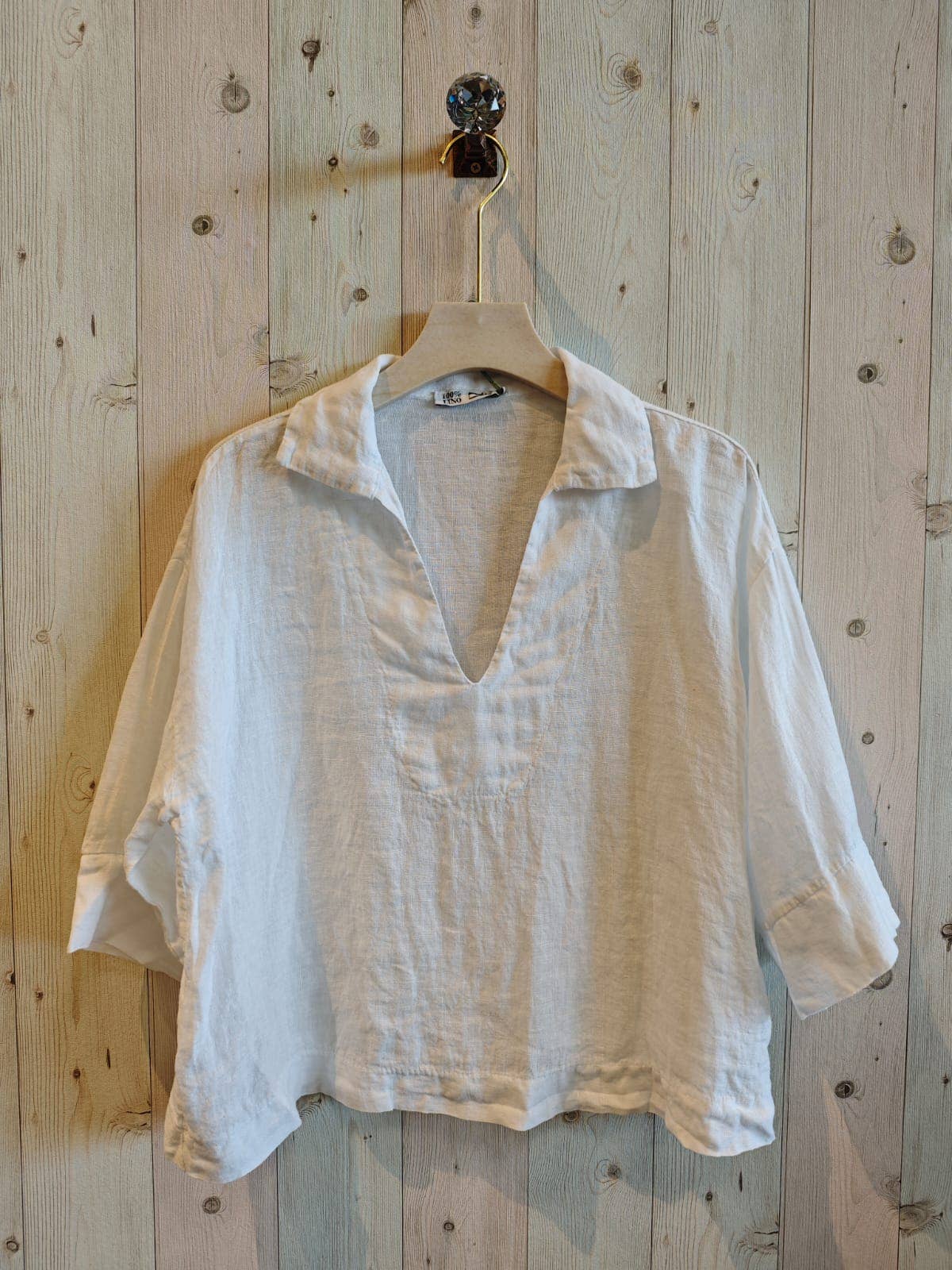 REF 12104 BLOUSE SHIRT COLLAR 100% LINEN