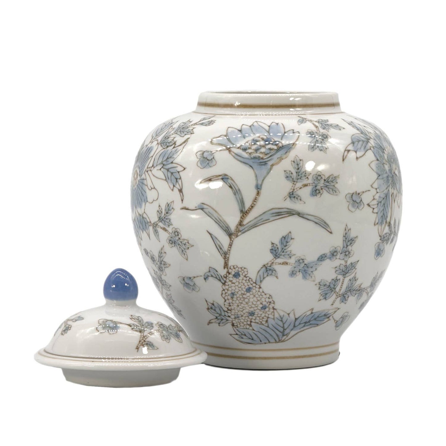 Classic  Floral Ceramic Ginger Jar 10"