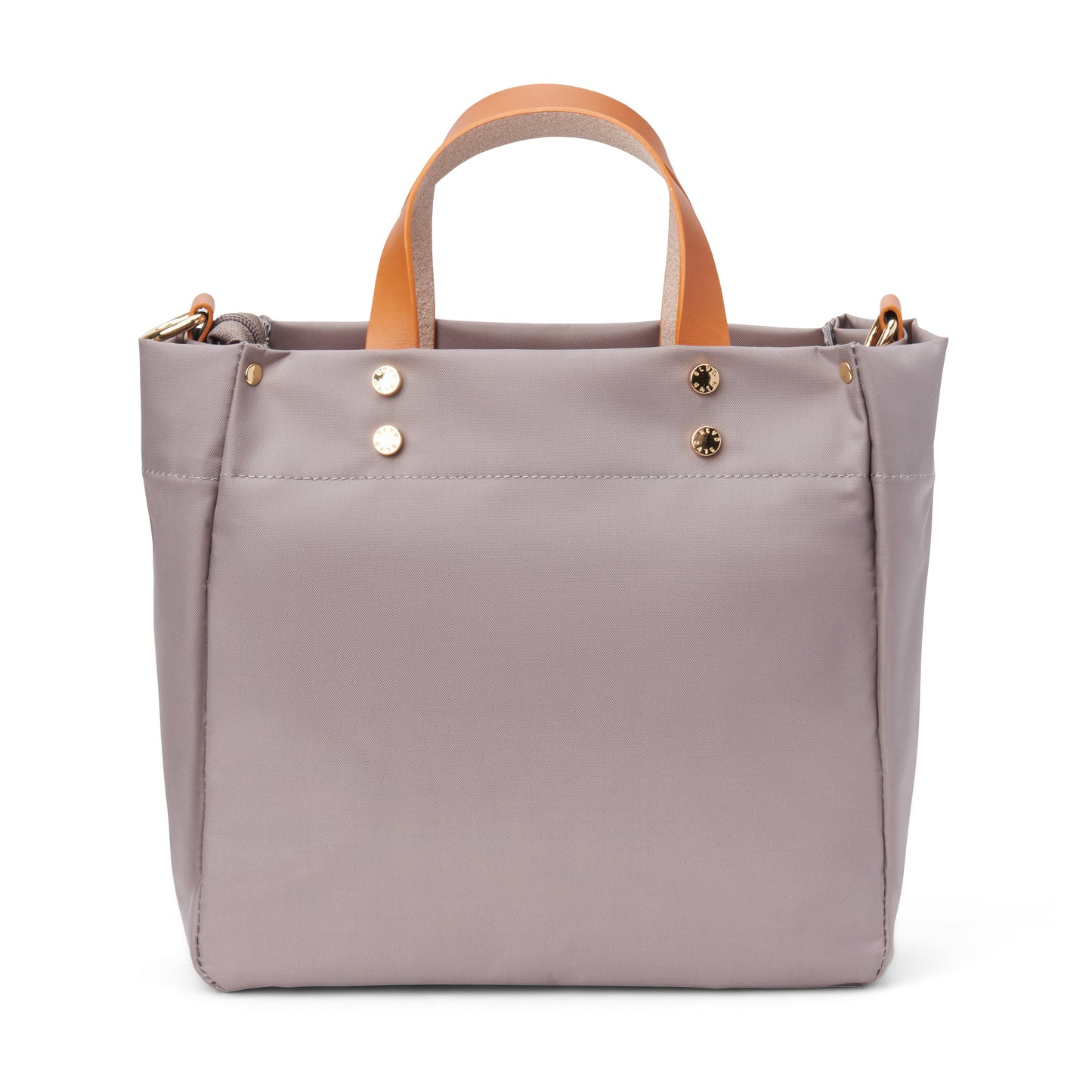 "Joey" Taupe Nylon Tote with Leather Accents