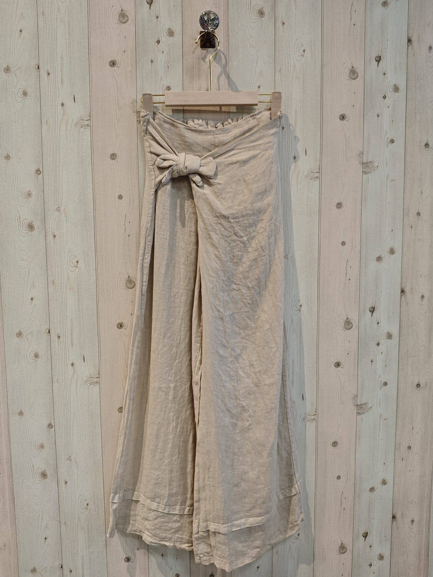 REF 30188 TROUSERS WITH LINEN TIE 100%