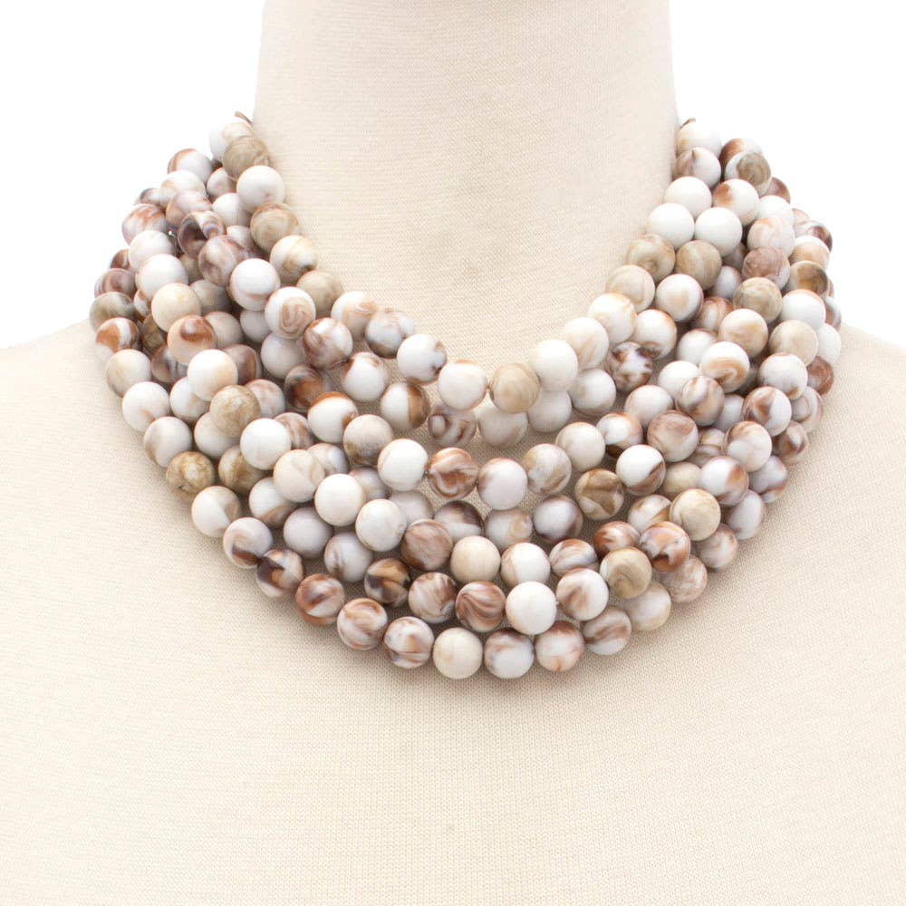 CHUNKY BEADED LAYERED NECKLACE JKN-140
