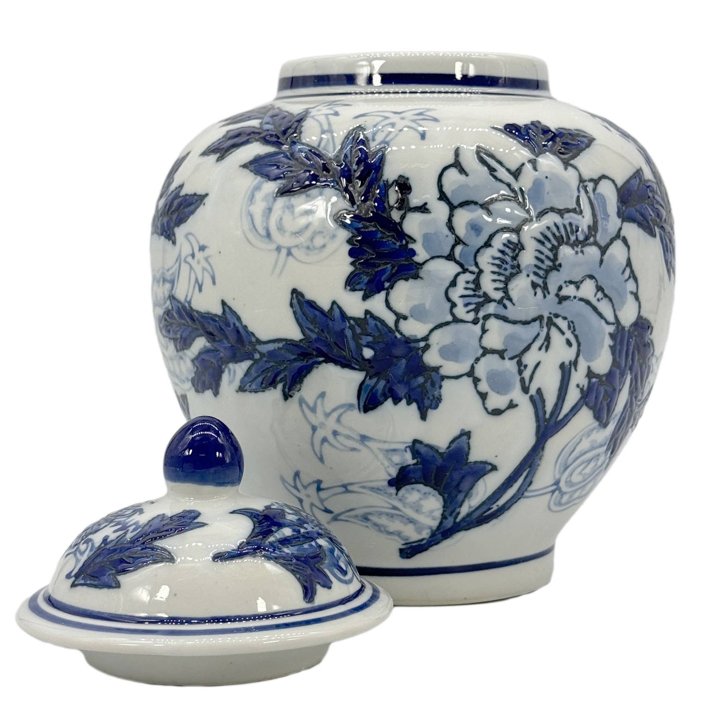 Classic  Floral Ceramic Ginger Jar 10"