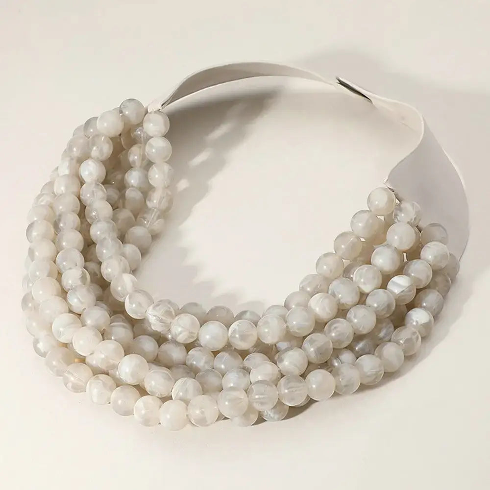CHUNKY BEADED LAYERED NECKLACE JKN-140