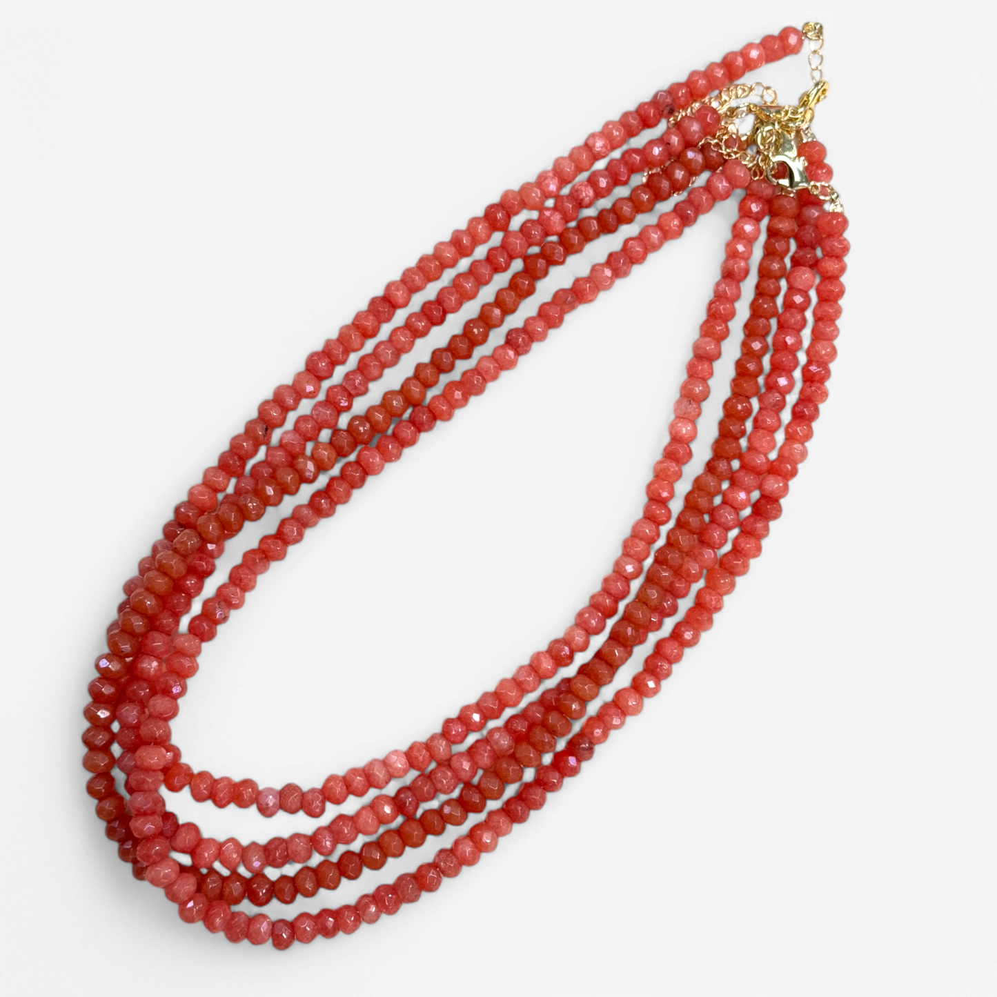 Peach Glow Bead Necklaces