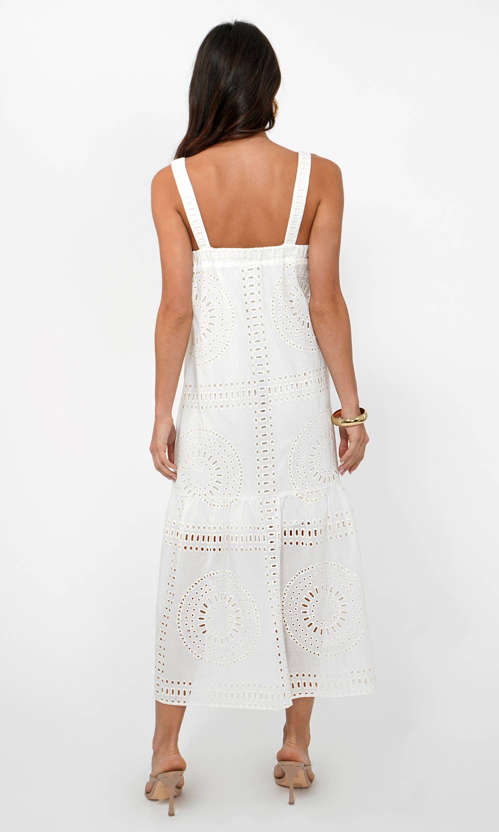 Hydie Eyelet Tie Front Midi Dress