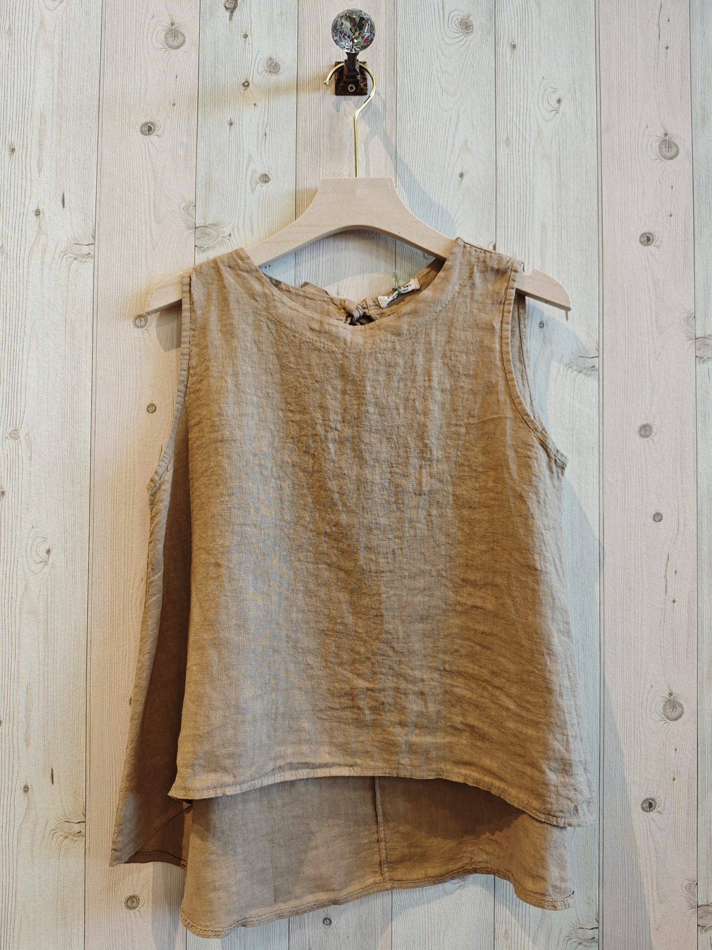 REF 15763 100% LINEN RIBBON SISA SLEEVE T-SHIRT