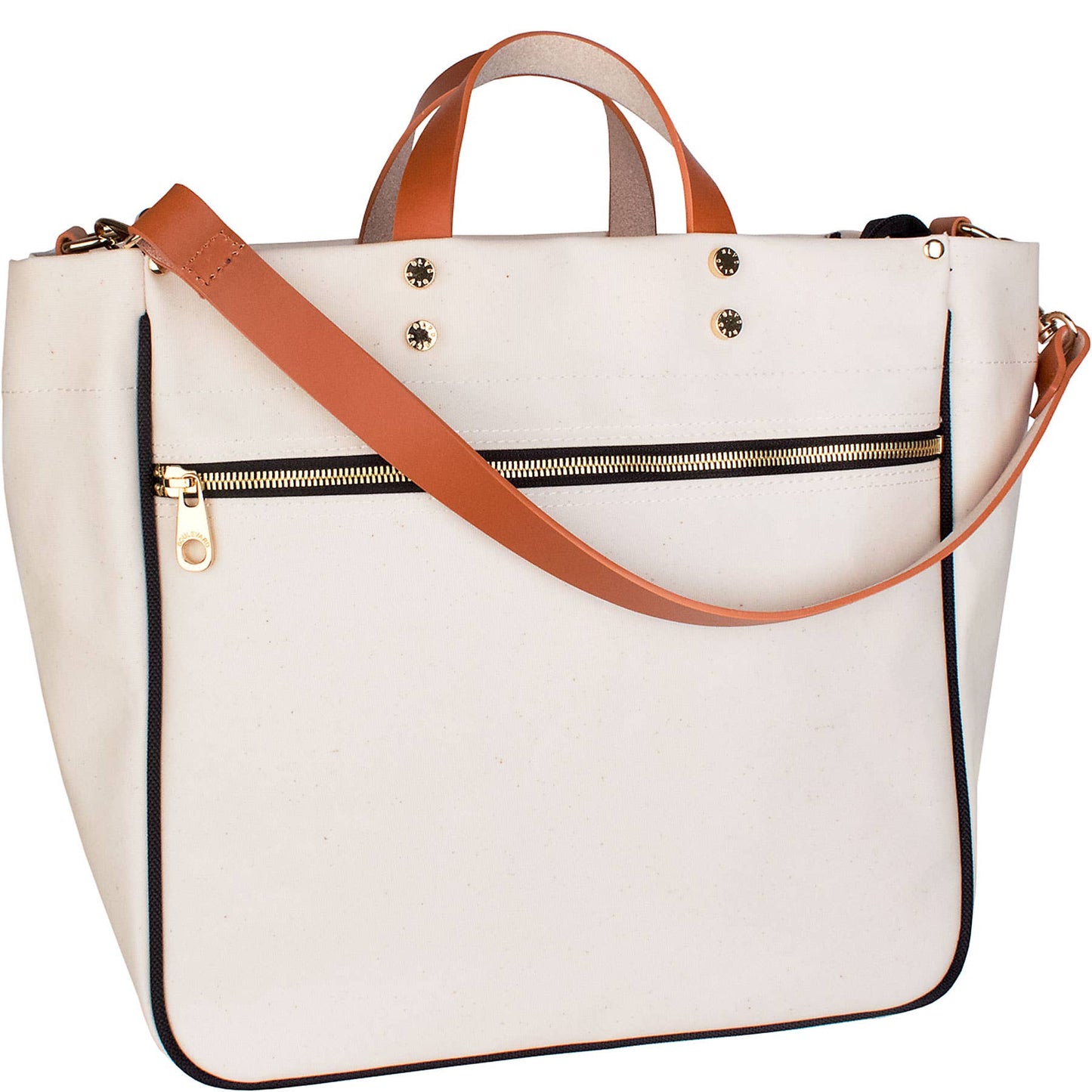 "Codie" Panda Canvas Tote with Leather Accents