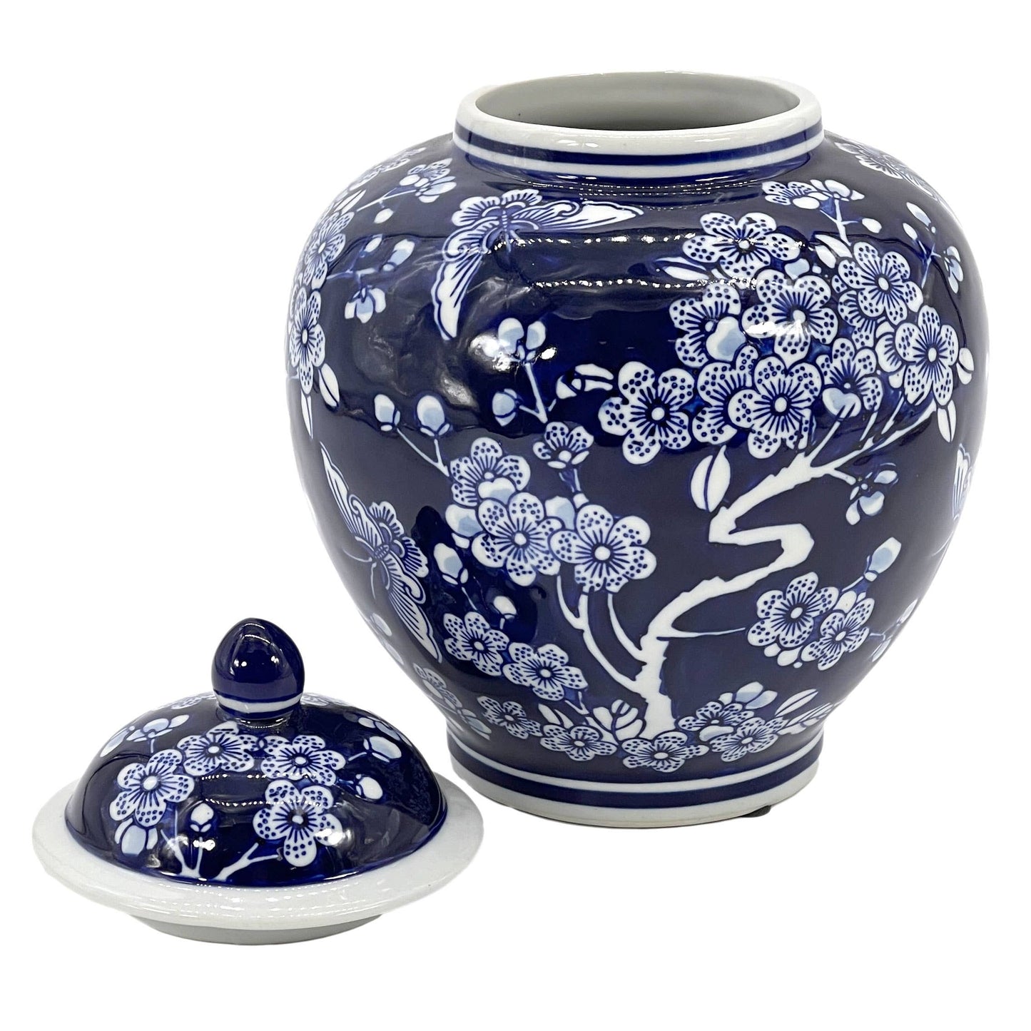 Classic  Floral Ceramic Ginger Jar 10"