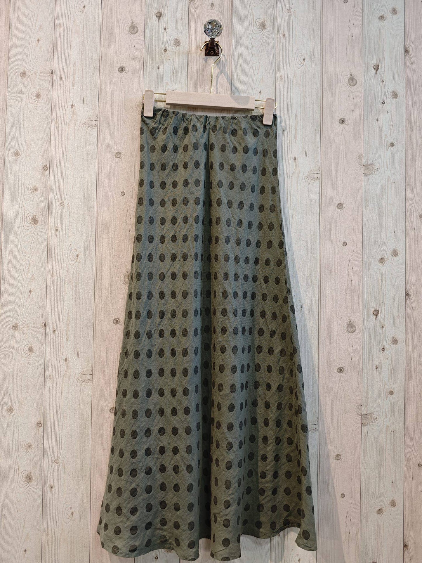 REF 13561 POLKA DOT SKIRT 100% LINEN