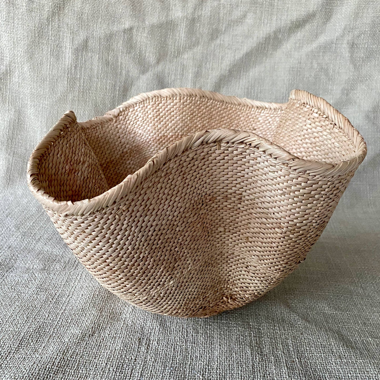Wavy Palm Leaf Dancing Basket
