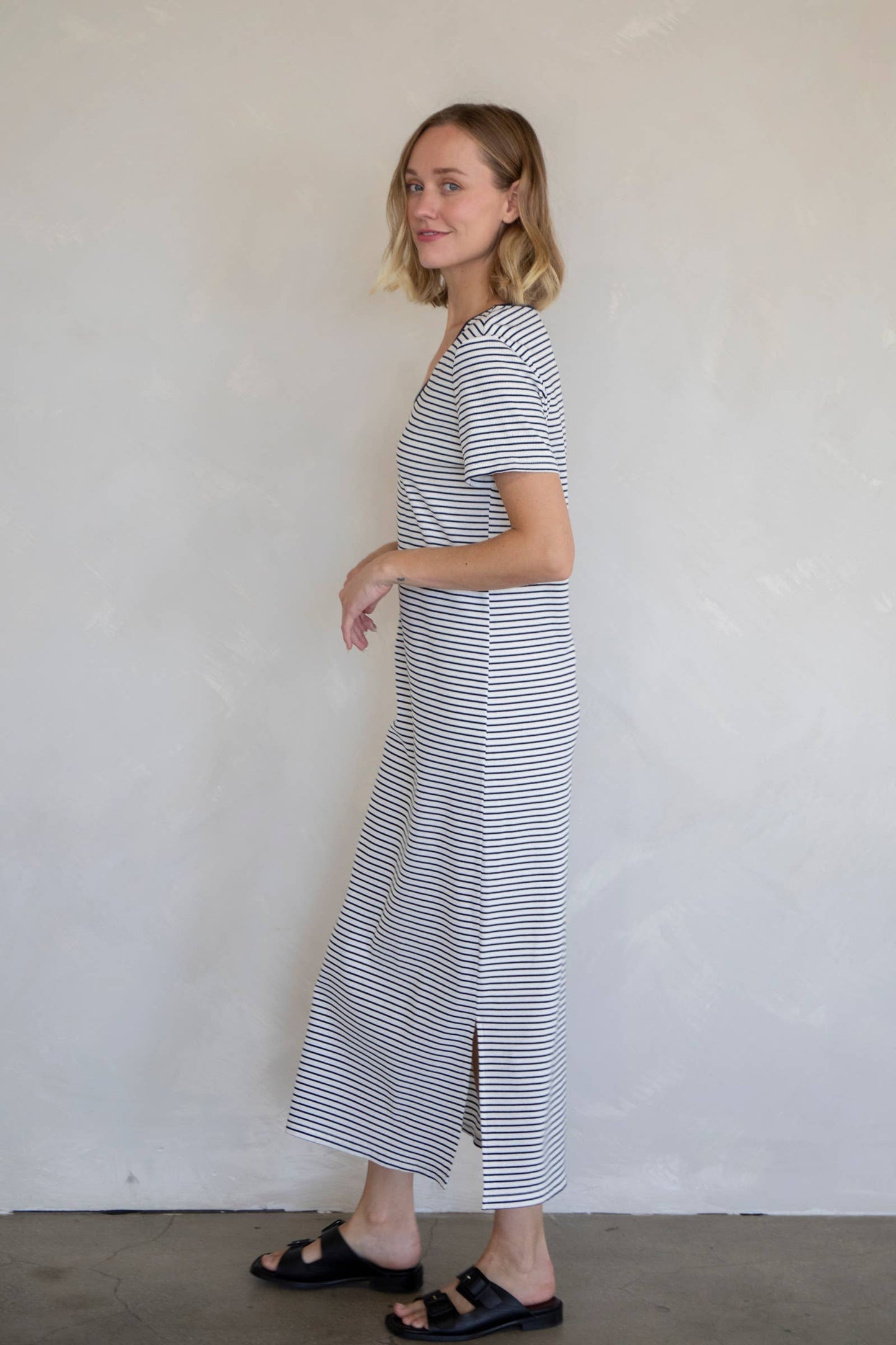 Navy Stripe Midi