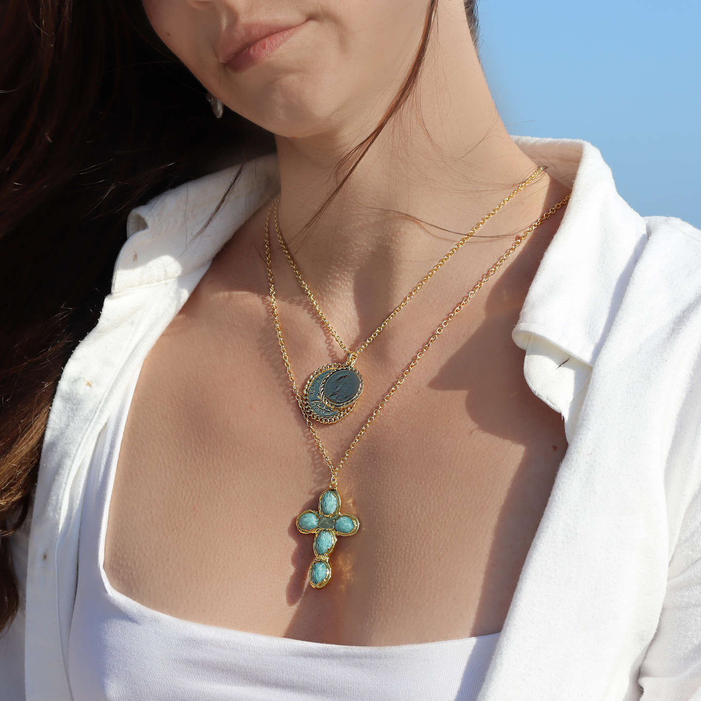 Ocean Cross Necklace