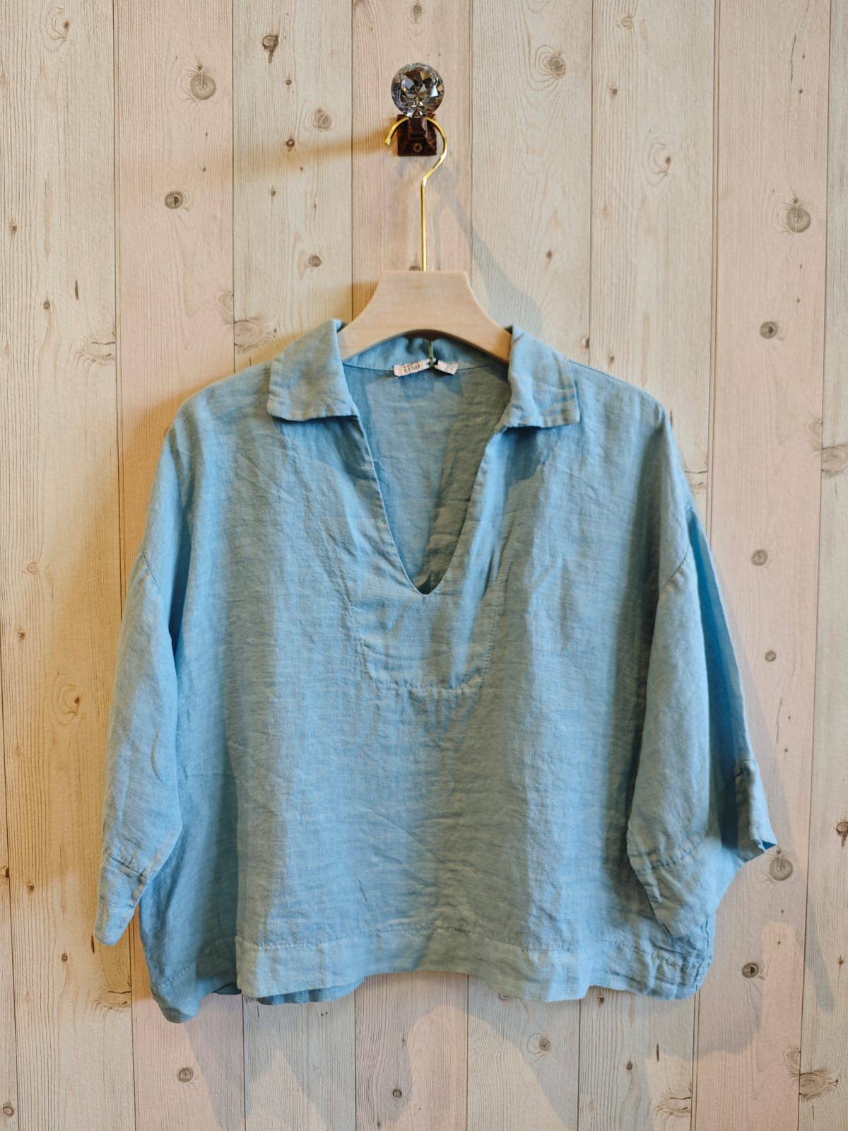 REF 12104 BLOUSE SHIRT COLLAR 100% LINEN