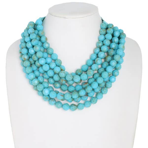 BOHEMIAN LEATHER SNAP BACK BEADED NECKLACE N13058