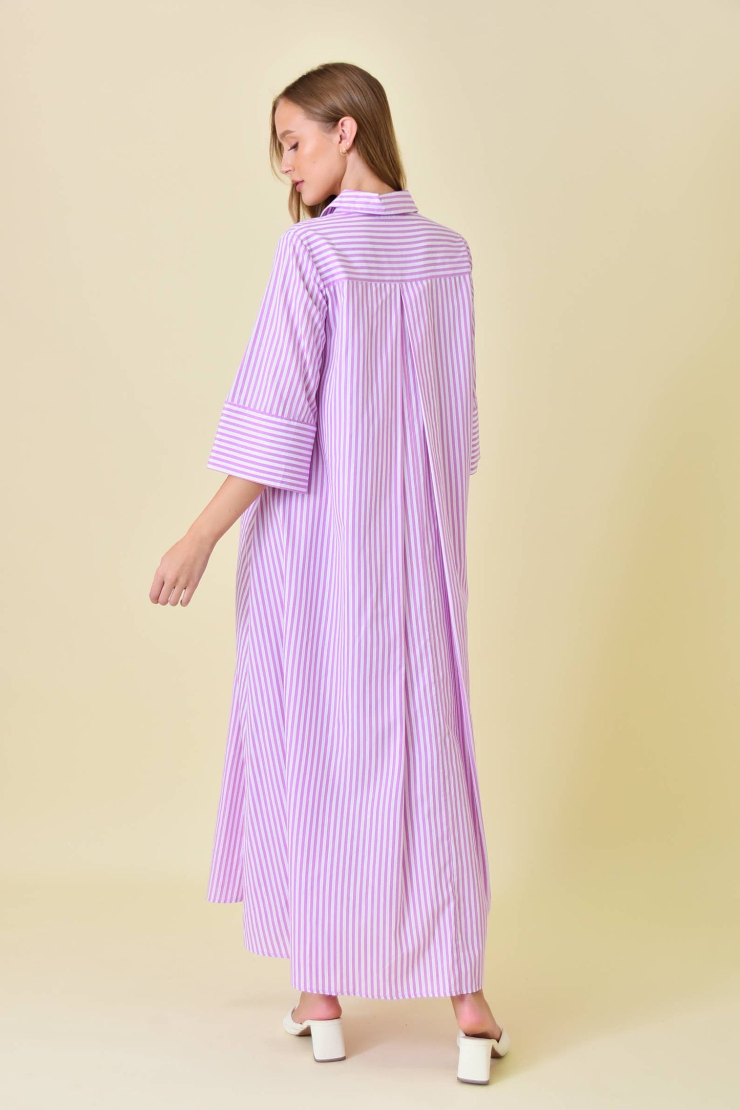 STRIPED MAXI SHIRT DRESS