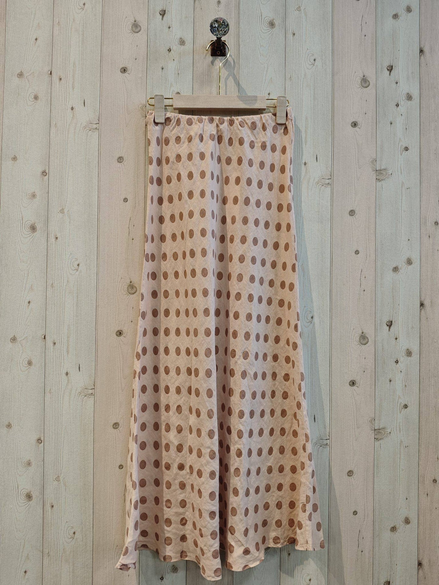 REF 13561 POLKA DOT SKIRT 100% LINEN