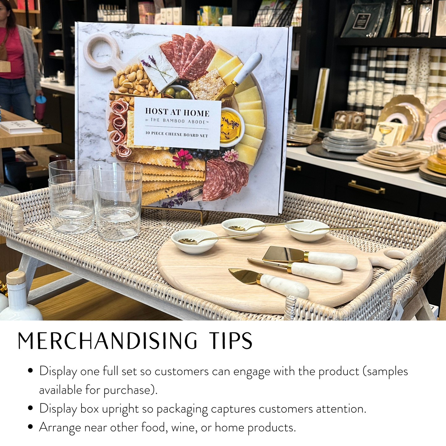 10 Piece Charcuterie Board Gift Set, White-Washed