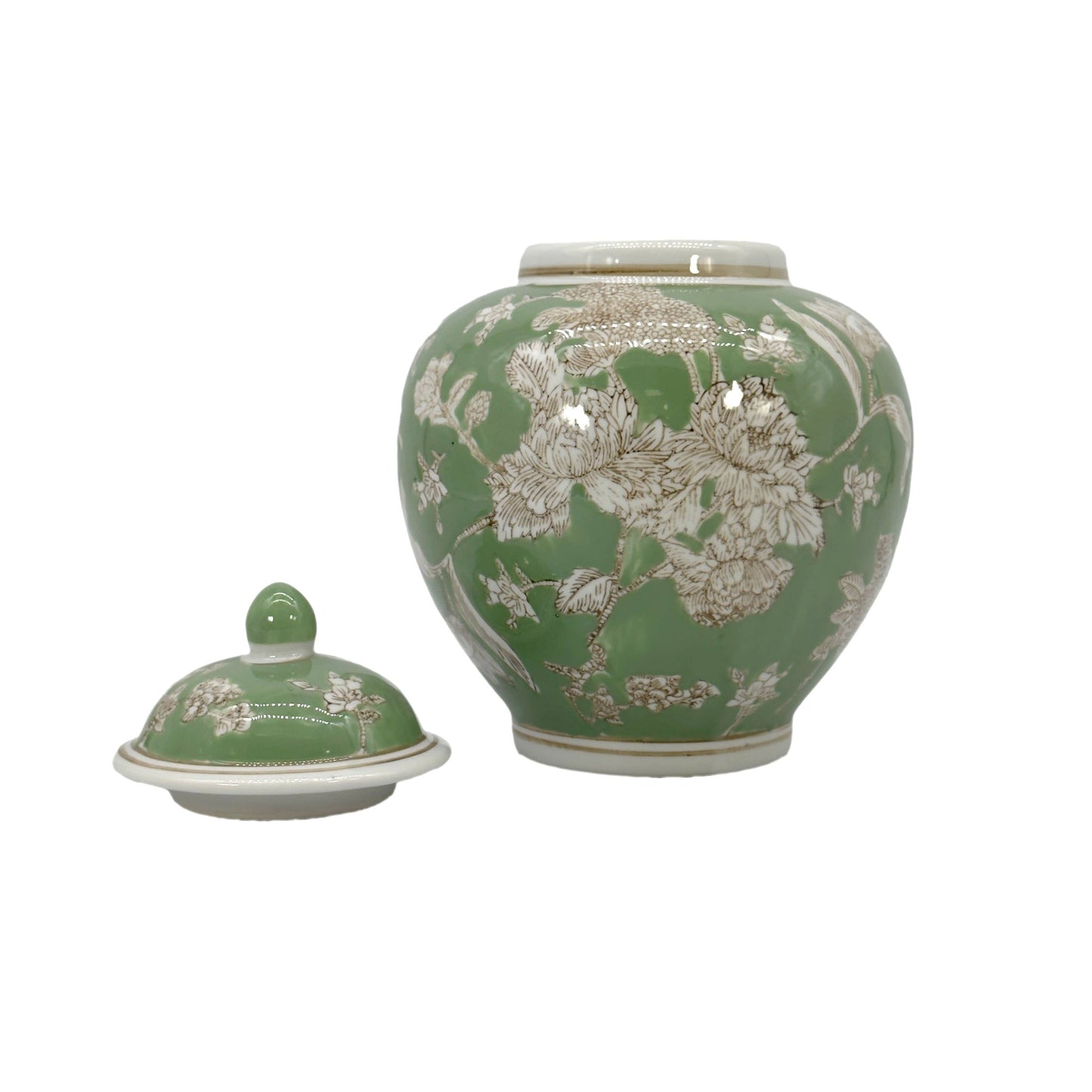 Classic  Floral Ceramic Ginger Jar 10"