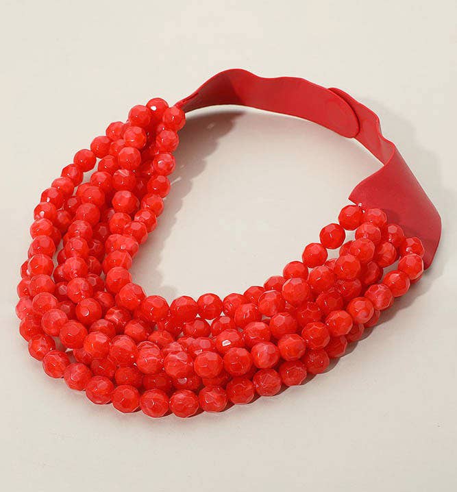 *BEST* NEW BELLA CHUNKY BEADED LAYERED MAGNETIC NECKLACE