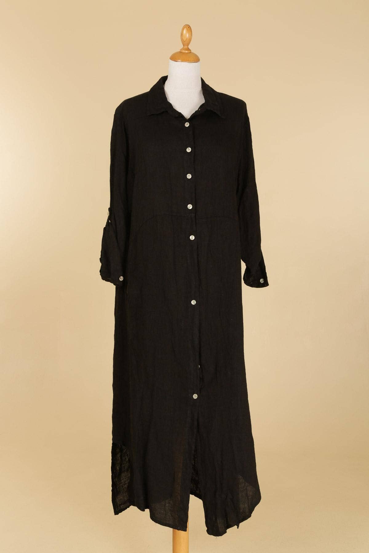 Long shirt dress 68036 100% LINEN