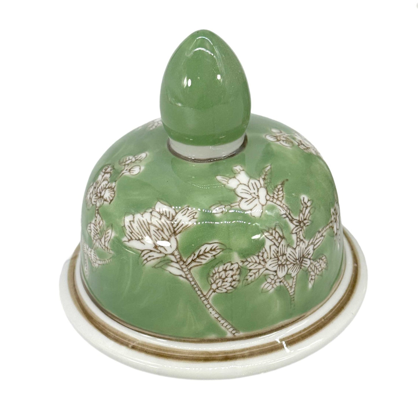 Green & White Chinoiserie Ginger Jar 14"