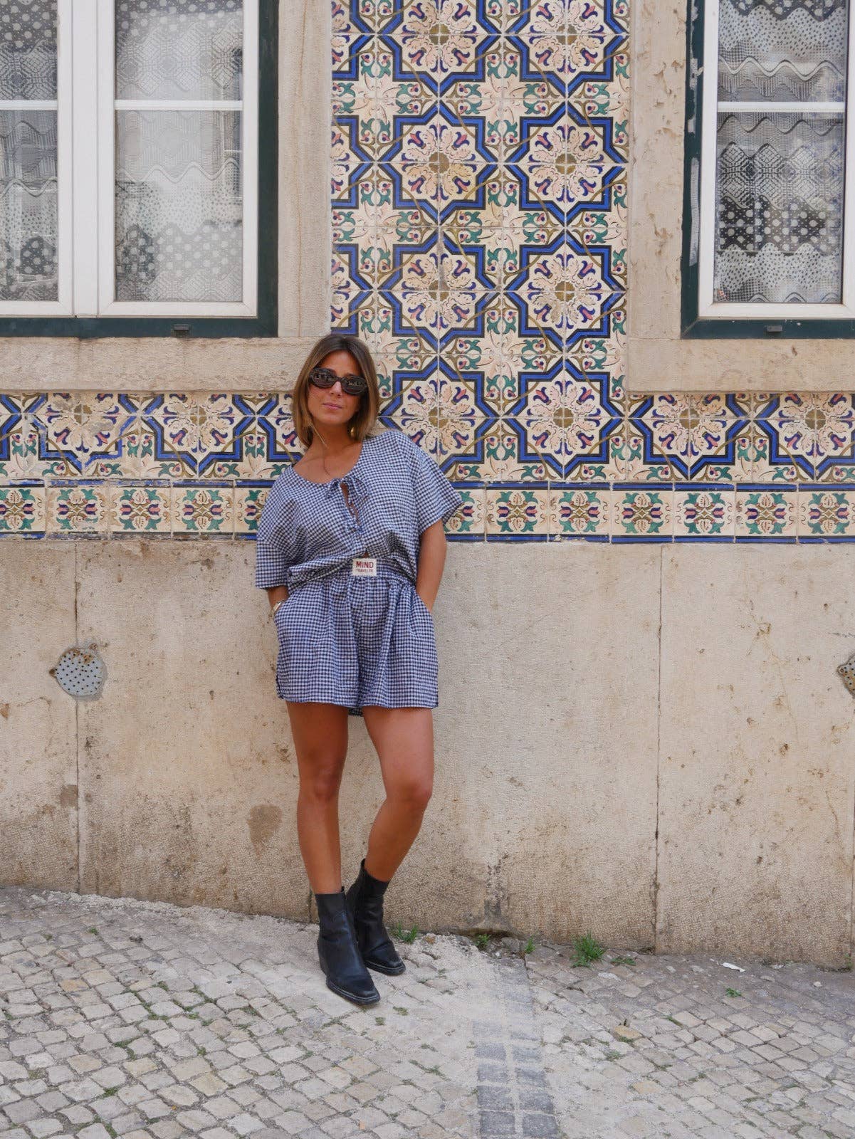 Short Maria Vichy Navy
