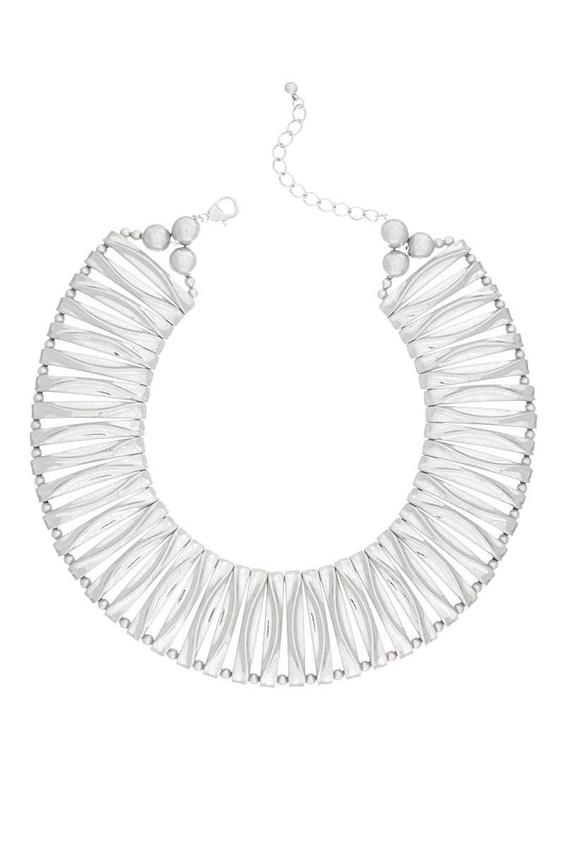 Vintage Metal Domed Shaped Ccb Short Necklace