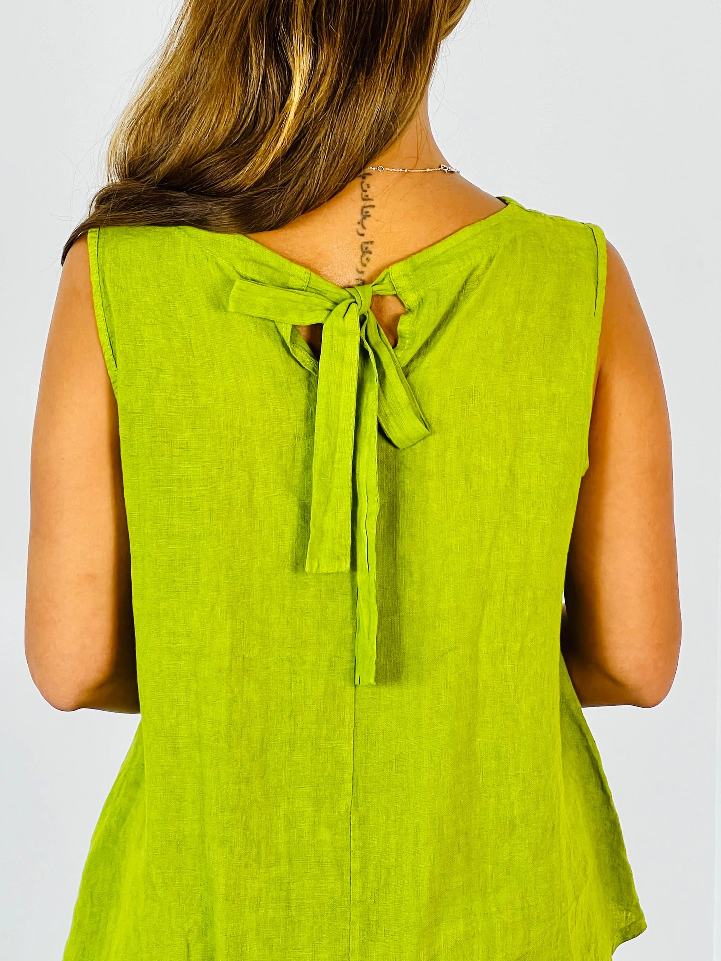 REF 15763 100% LINEN RIBBON SISA SLEEVE T-SHIRT