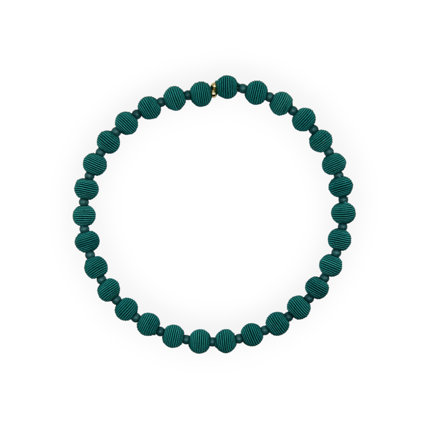 Cotton Springwire Woven Ball Necklace - Greens