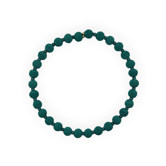 Cotton Springwire Woven Ball Necklace - Greens