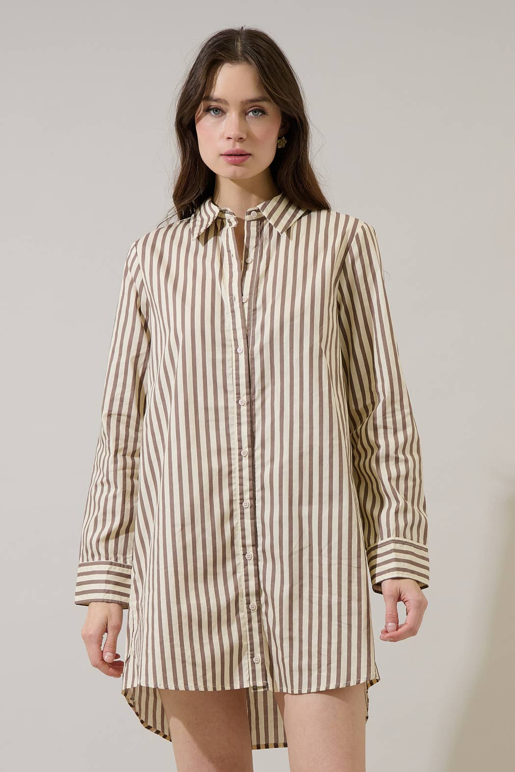 Striped Shirt Mini Dress