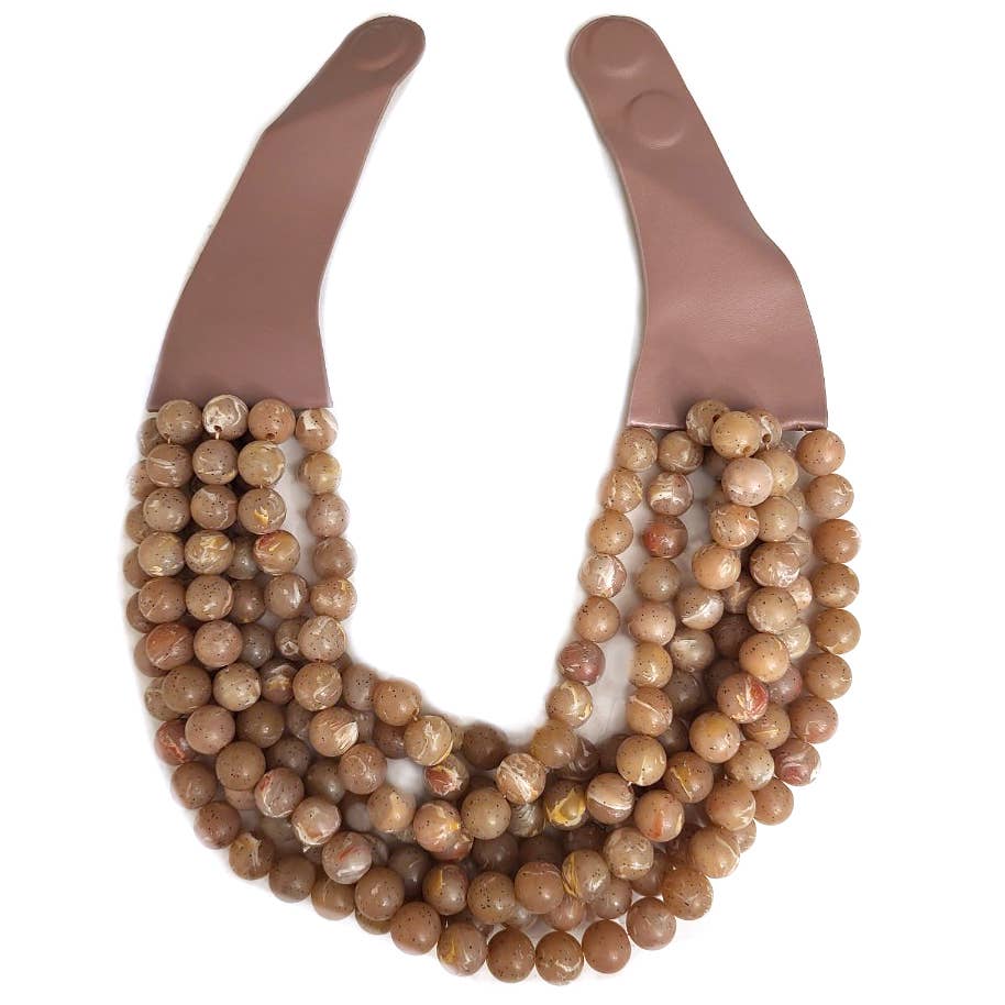 CHUNKY BEADED LAYERED NECKLACE JKN-140