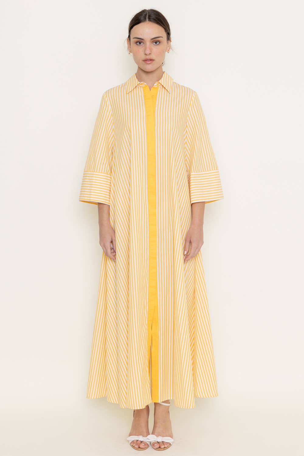 STRIPED MAXI SHIRT DRESS