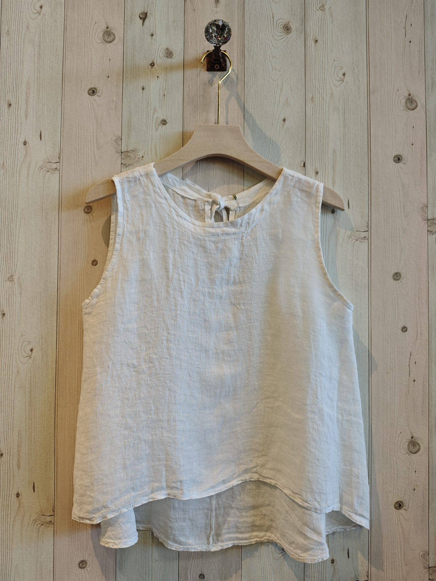 REF 15763 100% LINEN RIBBON SISA SLEEVE T-SHIRT