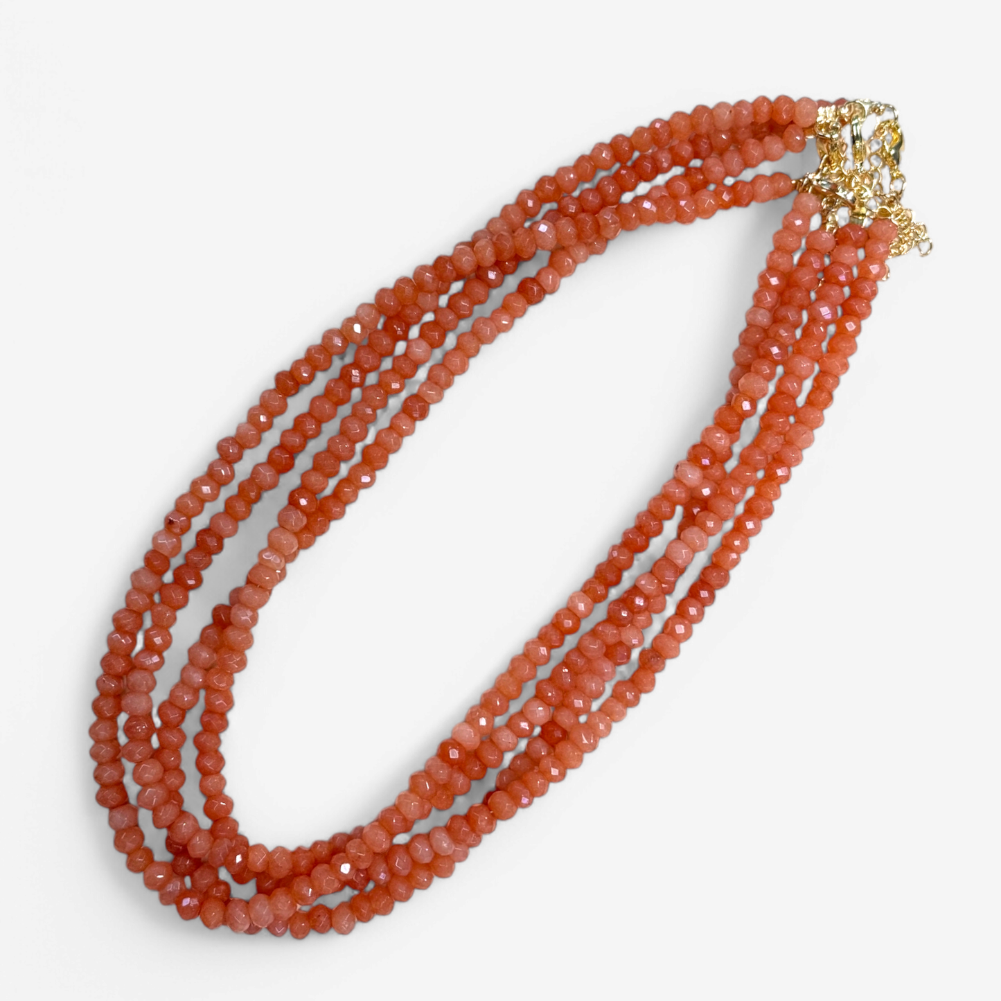 Peach Glow Bead Necklaces