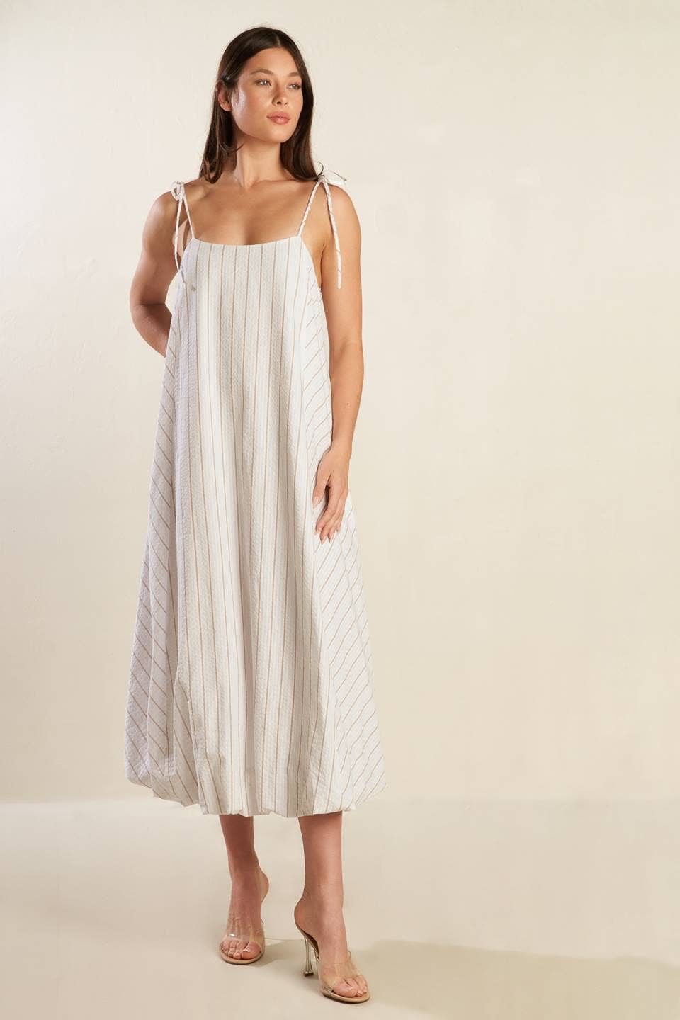 A striped woven midi dress - FD1539