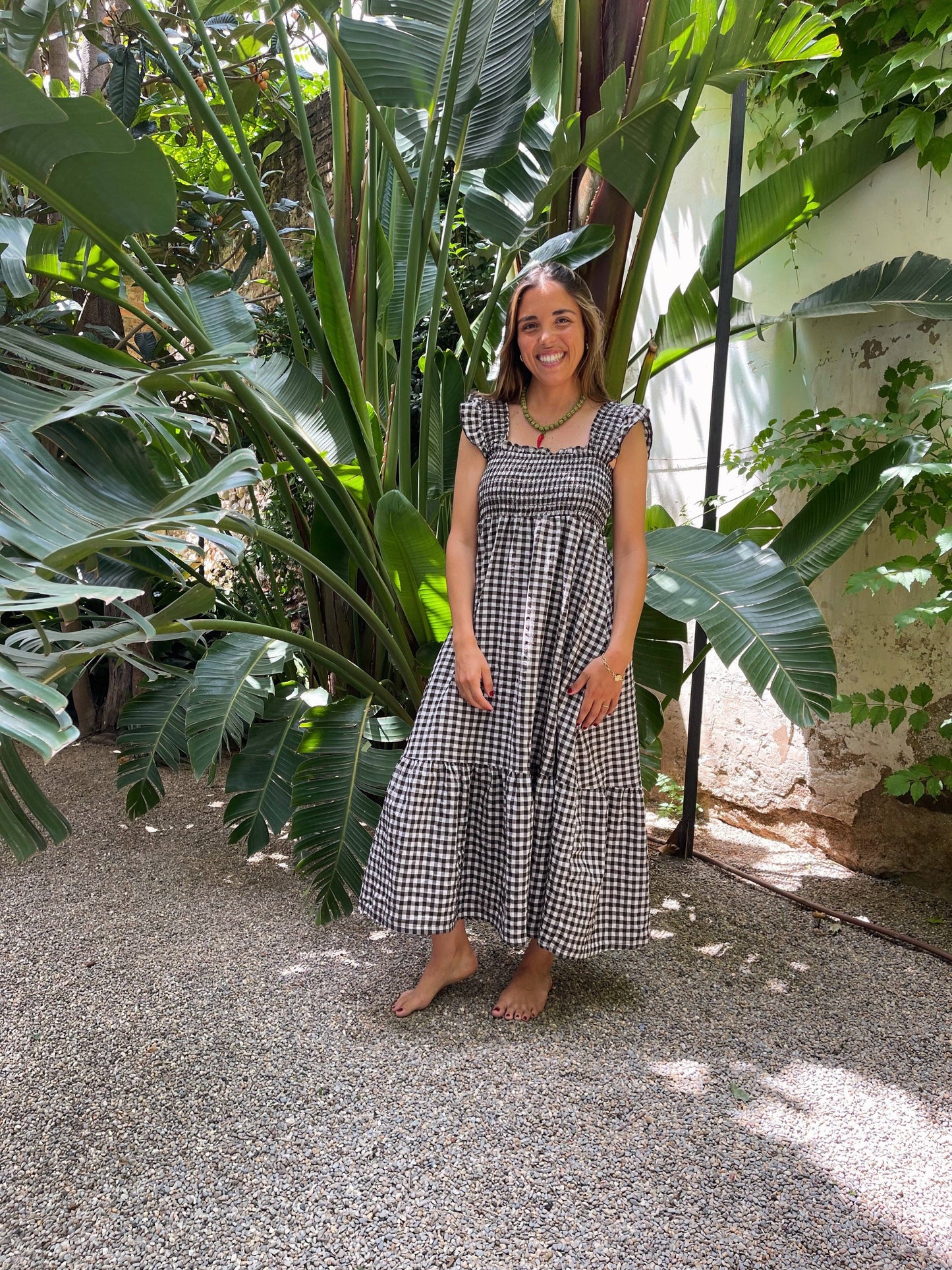 Amaia Brown Gingham Dress