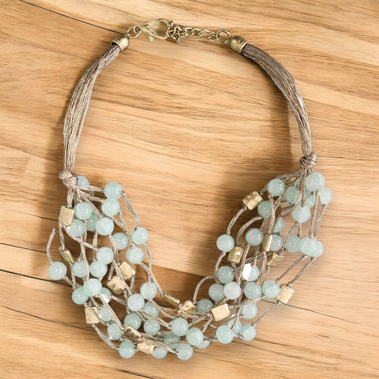 Green Necklace | Gumball Necklace | Layer | Boho | Neckmess