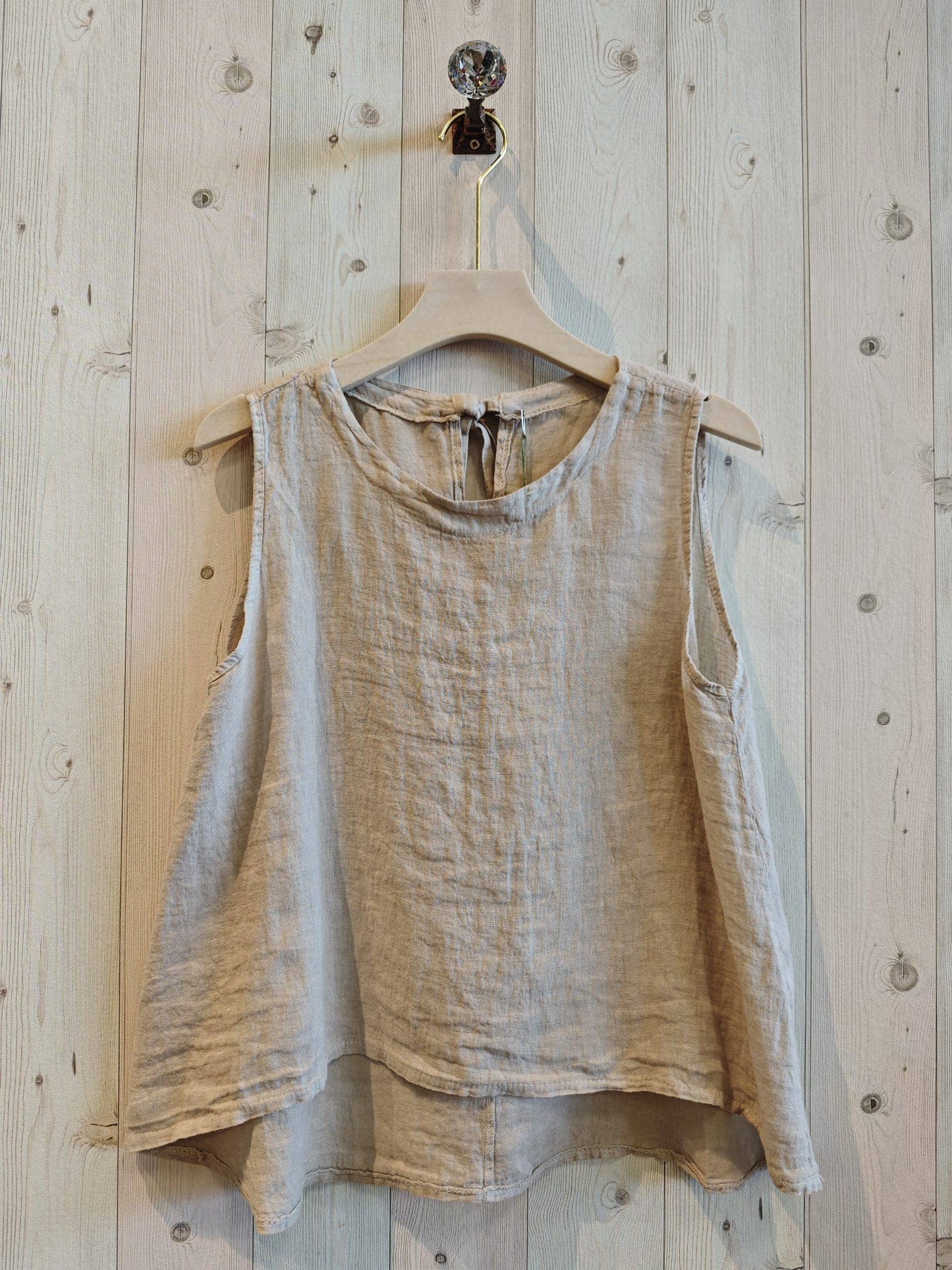 REF 15763 100% LINEN RIBBON SISA SLEEVE T-SHIRT