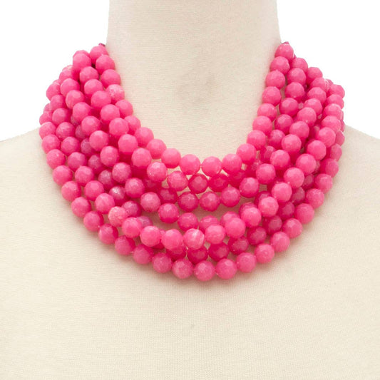 CHUNKY BEADED LAYERED NECKLACE JKN-140X