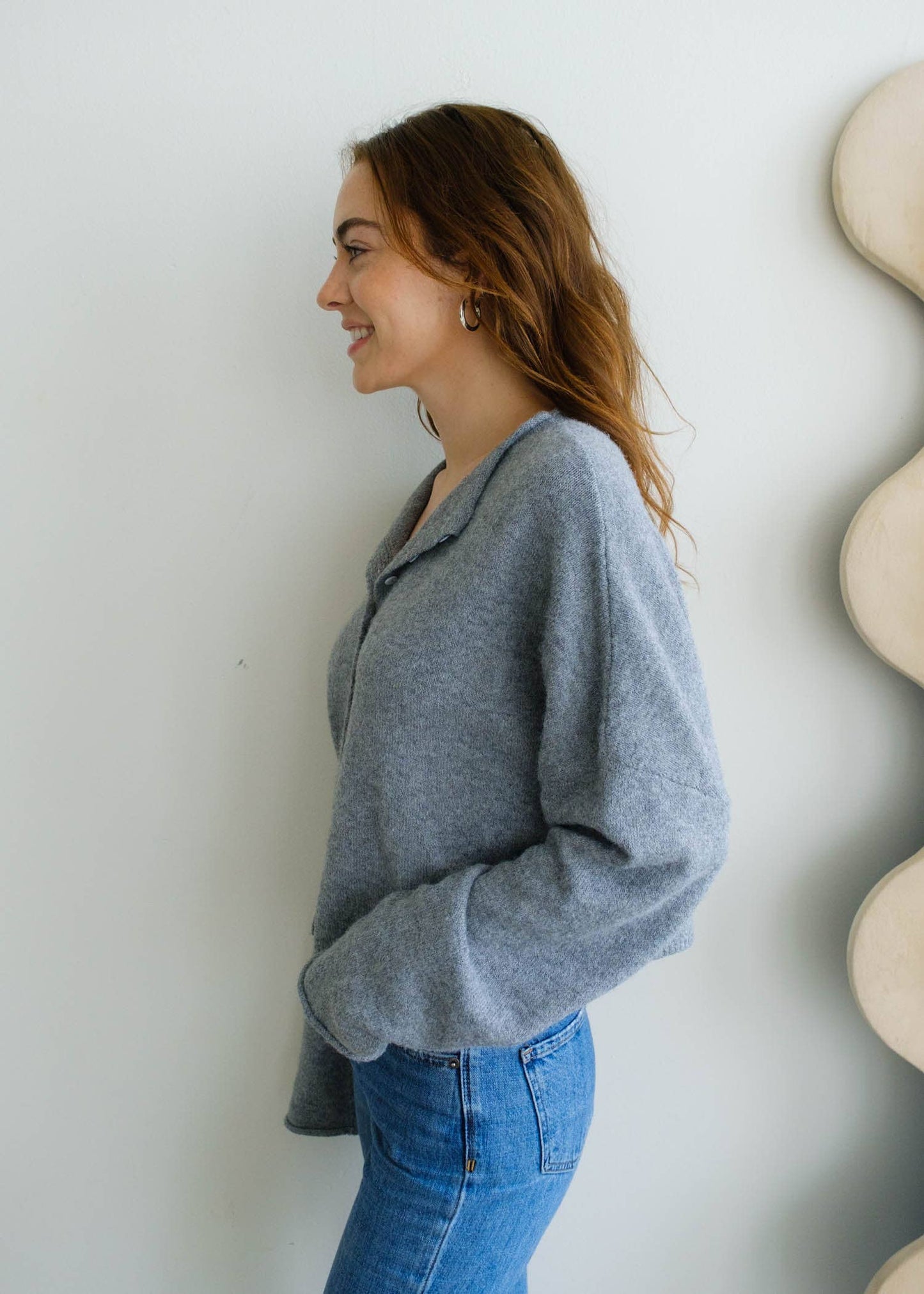 Heather Grey Piper Cardigan