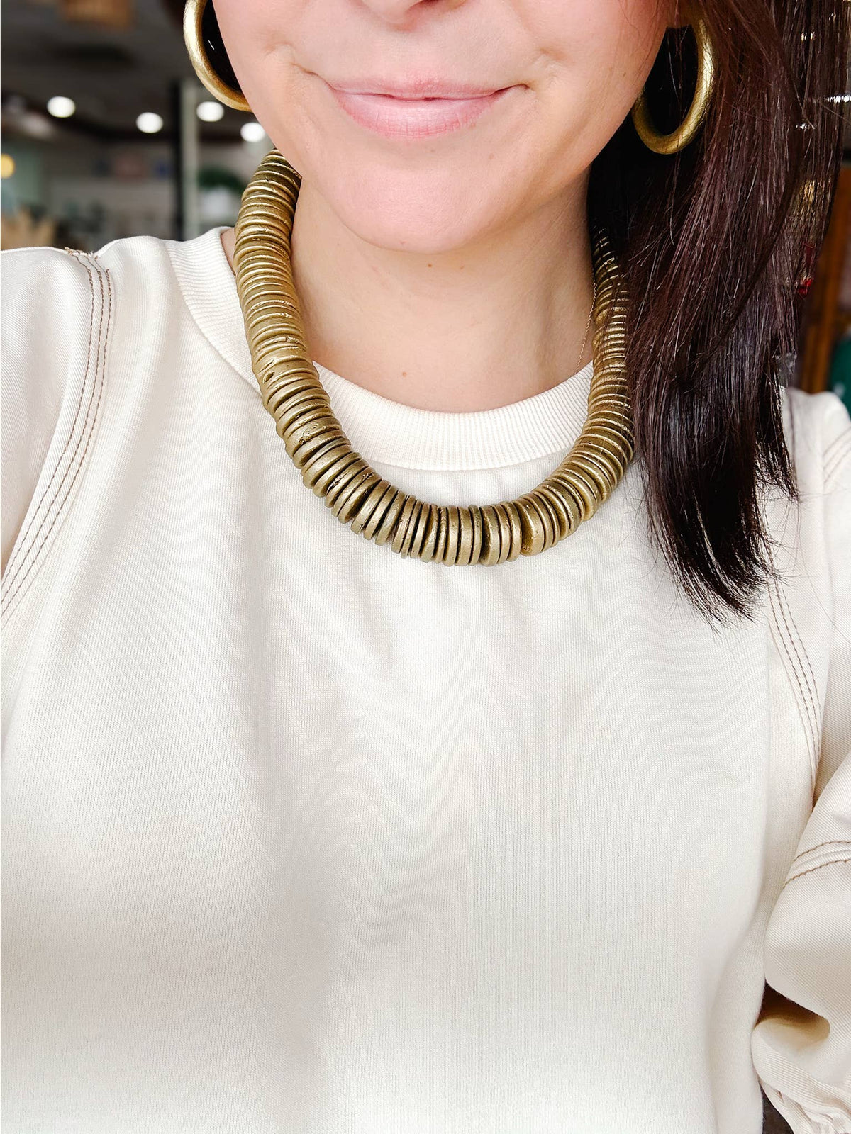 Gold Chunky Statement Necklace