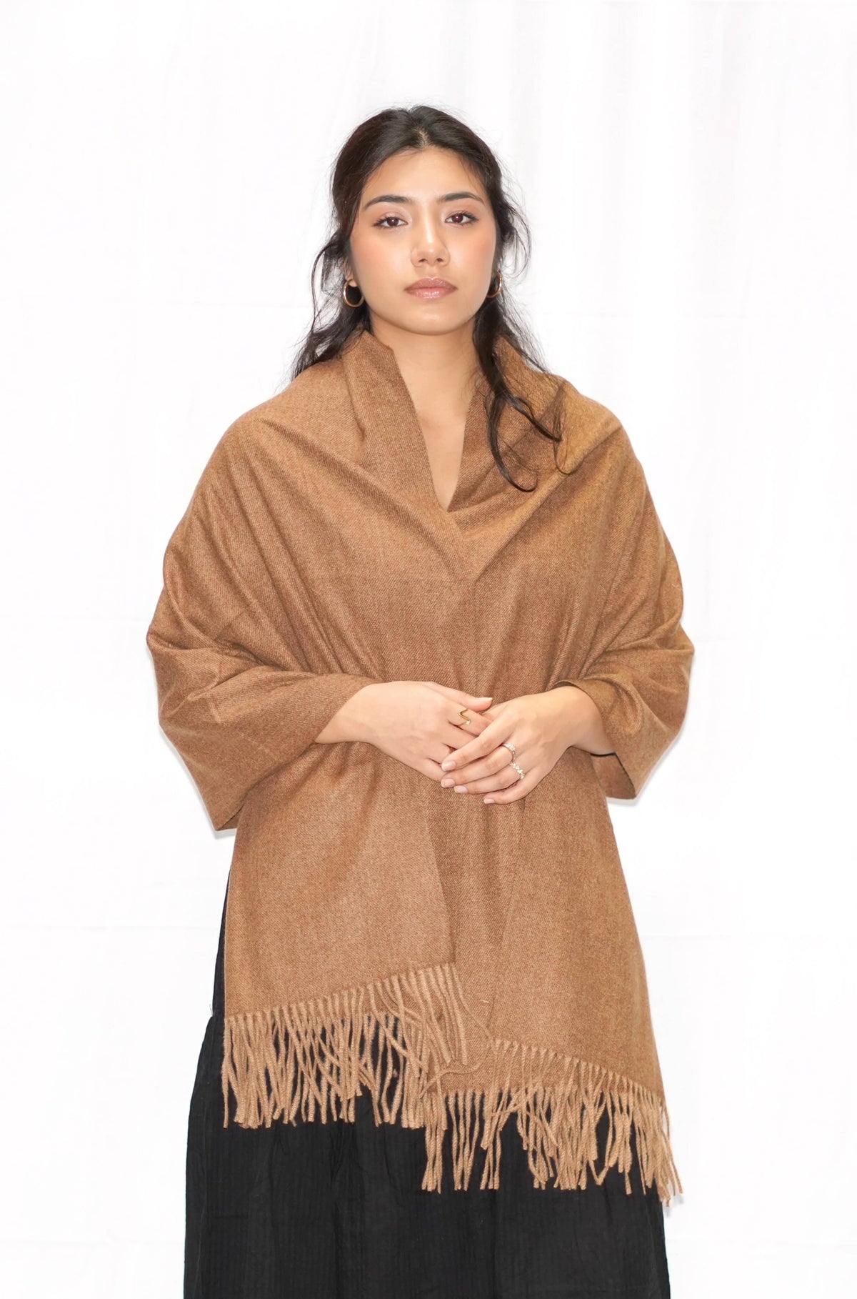 Cozy Cashmere Blend Stole Espresso