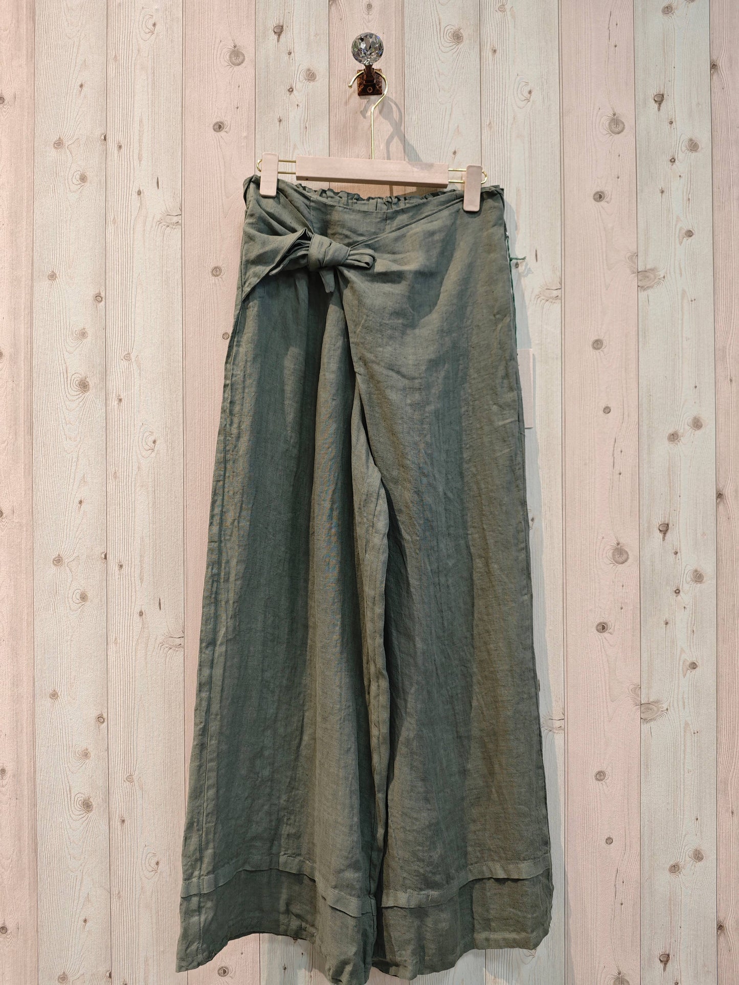 REF 30188 TROUSERS WITH LINEN TIE 100%