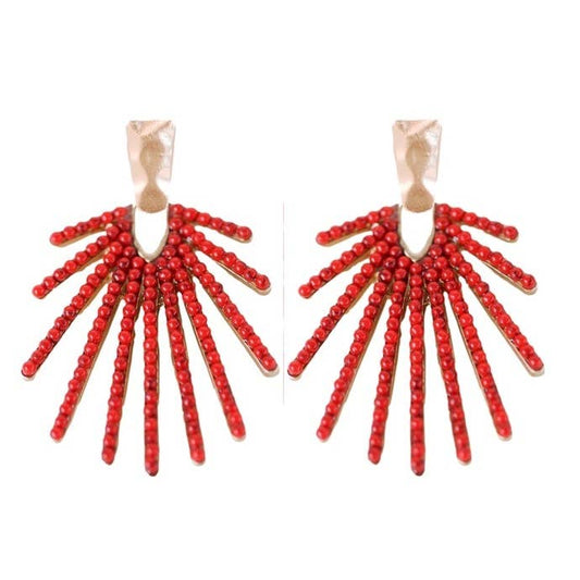 Red Sunburst Earrings