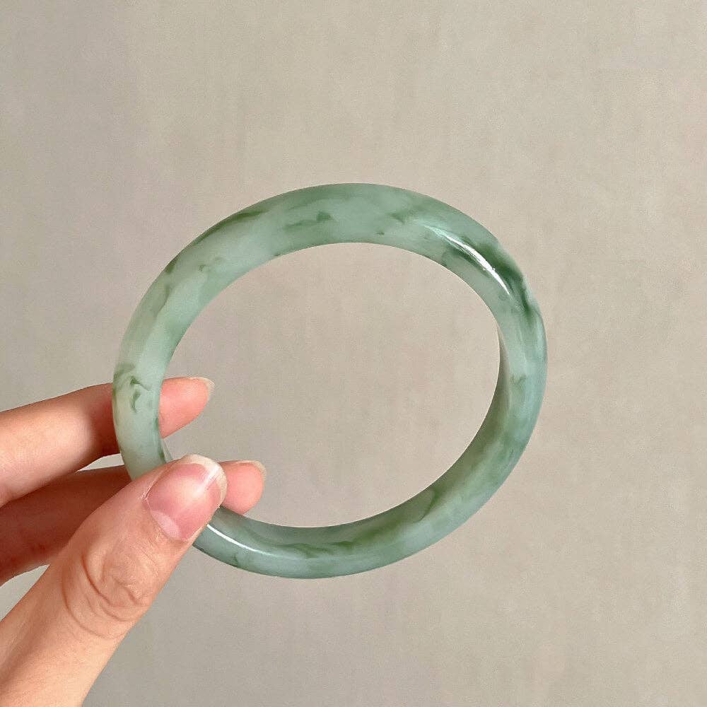 Minimalist Marbled Round Resin Bangle Bracelet DP25D727