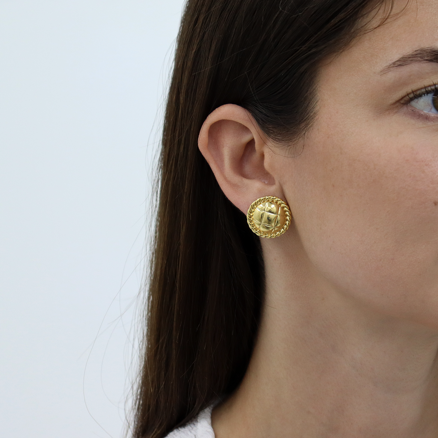 Tufted Texture Stud Earrings - 24K Gold Plated