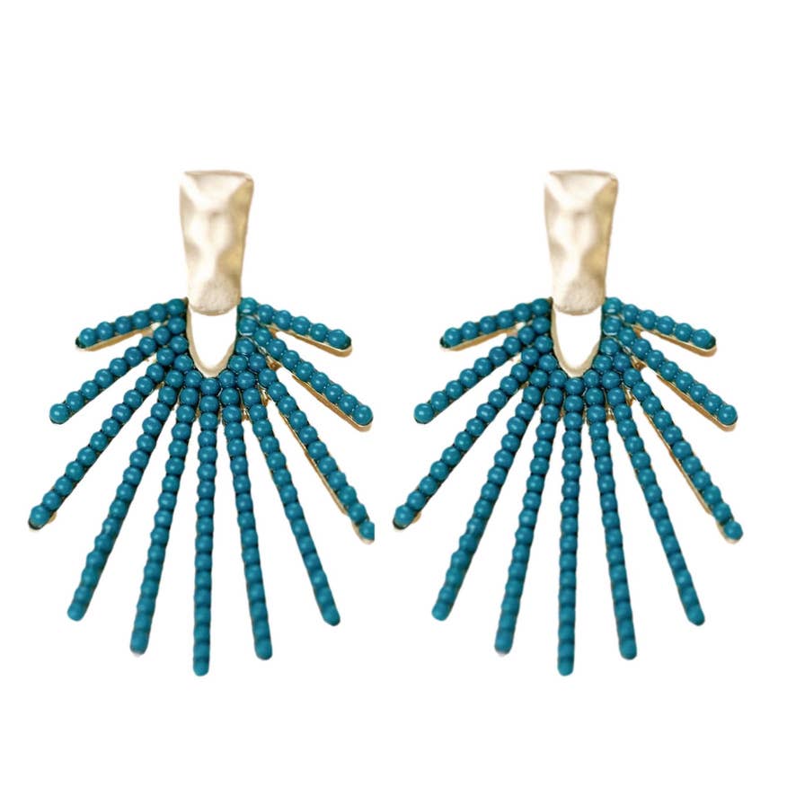 Dark Turquoise Sunburst Earrings