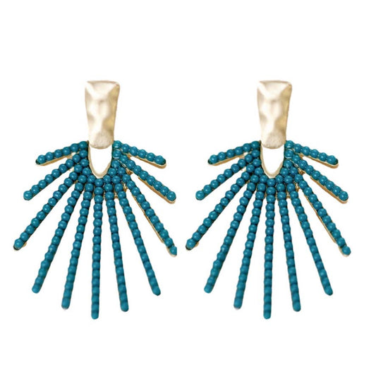 Dark Turquoise Sunburst Earrings