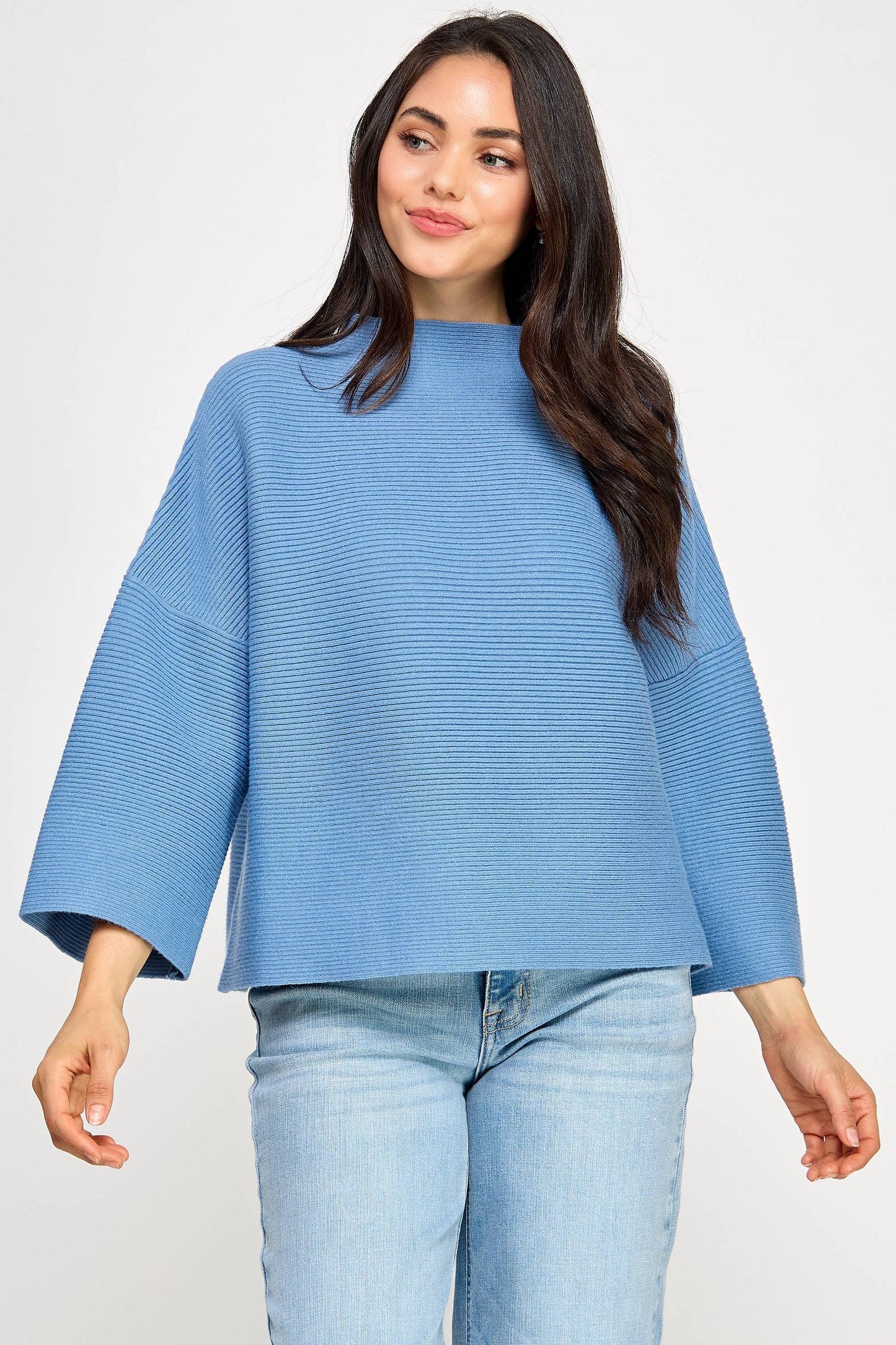 JT-5002-6 NOT YOUR CASUAL TOP-AZURE